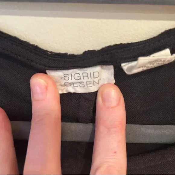 Sigrid Olsen Black Front Pockets T-Shirt Mini Short Sleeve Crewneck Dress Small - Picture 4 of 7